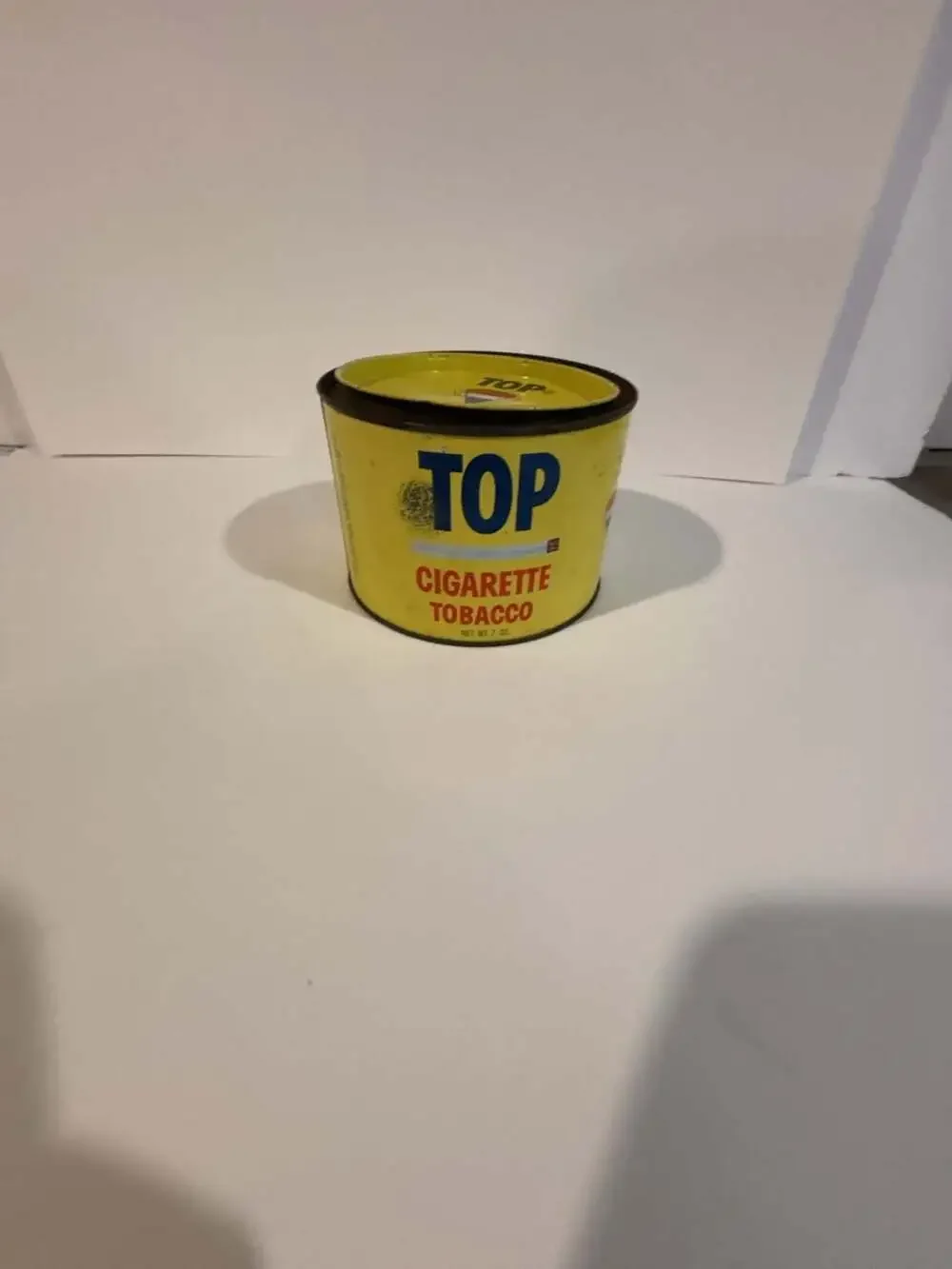 Vintage Top Cigarette Tobacco Container Tin Litho RJ Reynolds w/Wkg. Lid & Tab